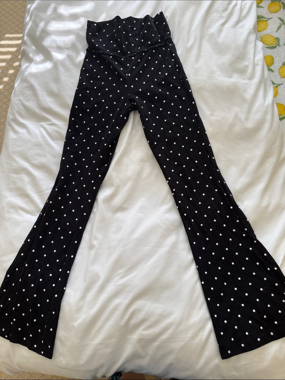 Edikted Black Polka Dot High-Waist Flare Jeans